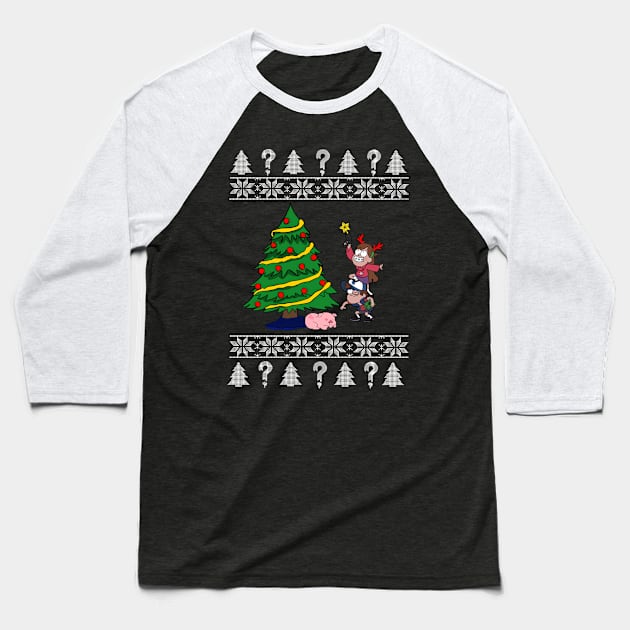 Gravity falls Christmas sweater Baseball T-Shirt by bowtie_fighter